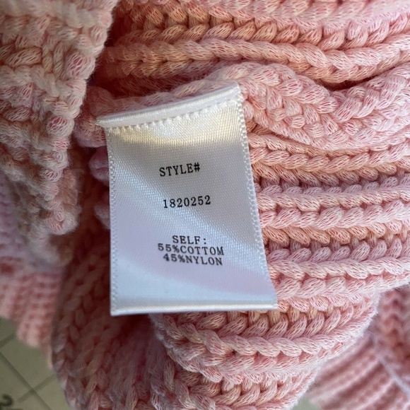 CURRENT AIR V-Neck Rib Knit Crop Cardigan Pink M - Picture 7 of 7